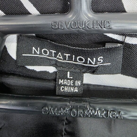 Womens Notations Black White Zebra Print Lined Blazer Jacket Polyester Size L - Picture 2 of 7